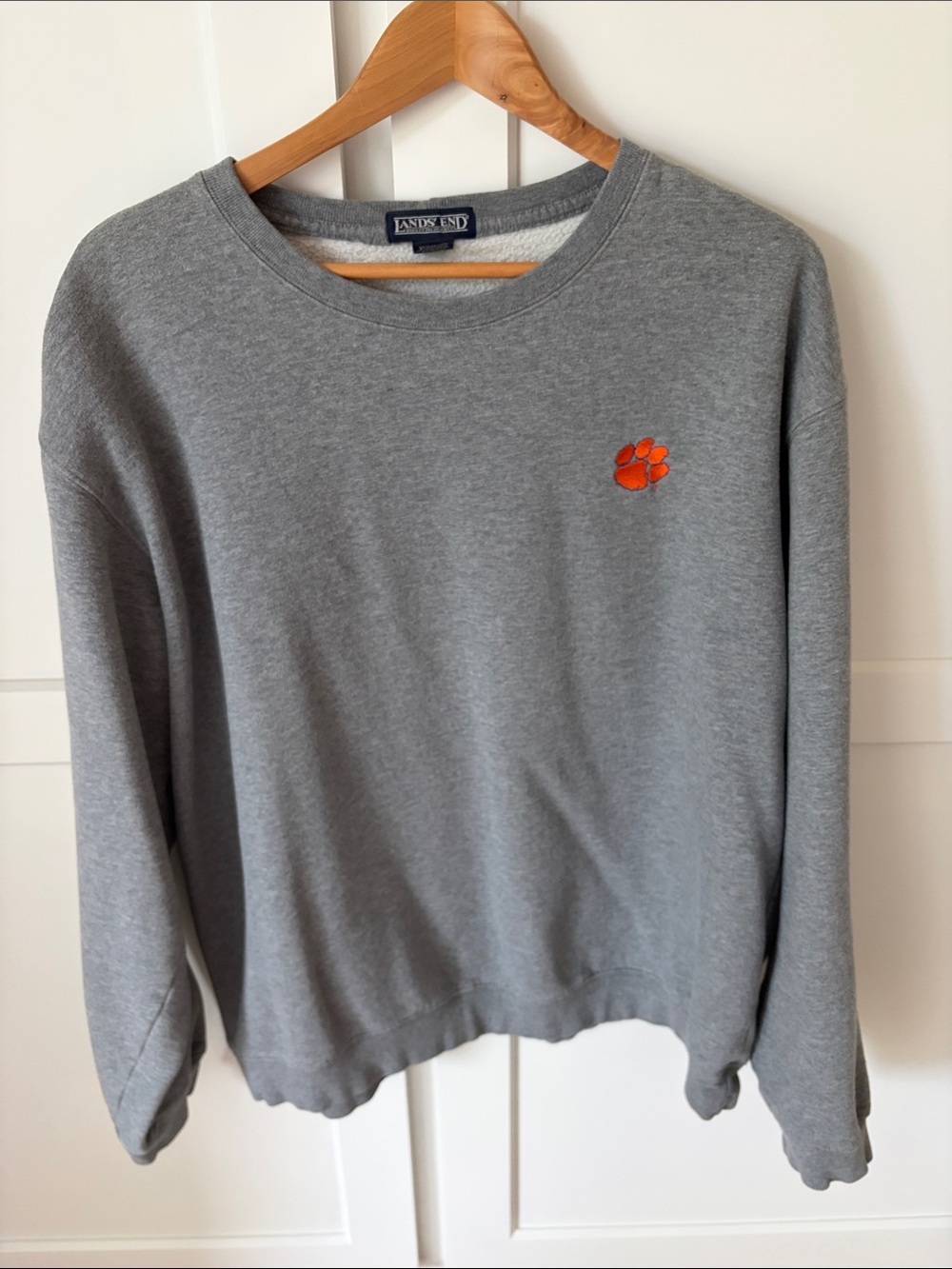 Land’s End Men’s Clemson Gray Crewneck Sweatshirt
